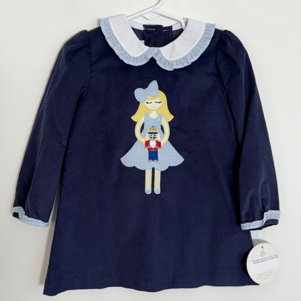 Zuccini‎ Kids Nutcracker Louisa Dress Navy Corduroy NWT size 2T
